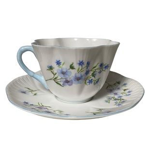 Blue Rock Shelley Dainty Teacup and Saucer Bone China 13591
